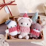 ほっこり冬の仲間たちのあみぐるみセット＊クリスマスギフトボックス