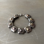 Vintage 90s-00s USA retro bi-color square chain bracelet