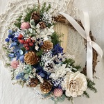 シックなアジサイのクリスマスハーフリース（英字新聞を添えて）