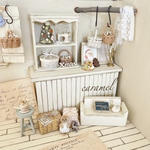 ミニチュア木製ソファ スワンつき アンティーク風なミニチュアboxつき