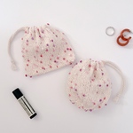 ニットで包む スプリンクルアイスのミニ巾着ポーチ グレープ【受注製作】