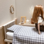 ミニチュア家具＊木製ベッド＊　ホワイト　1/6ドール　リカちゃん　ドールハウス