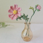 編み花　コスモスピンク③