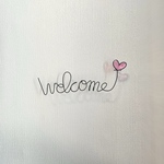 welcome♡︎ピンクのハート♡︎ワイヤーアート