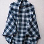 ブルー×白チェック柄☆綿起毛☆マーガレット