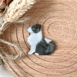 ボーダーコリーのブローチ