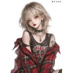 【10月新作⑤】07-094-0228★人物ステッカー・ライトパンクガール