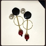 一点物☆今季トレンド☆イタリアンガラスとヴィンテージパーツのピアス