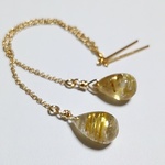 K14GF*宝石質ルチルクォーツのチェーンピアス     