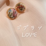 優しいcolorの♡ゴブラン織りピアス/イヤリング/ 2way サージカルステンレス　