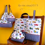 ★new！　【5点セット】　はたらく車柄　* キナリ* design G