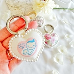 【片面　マタニティマーク】マタニティキーホルダー　マタニティグッツ　ハート　ぷんにーライフ　妊婦　懐妊祝い　妊娠祝い　安産祈願　リバティ