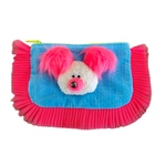 なぞのあにまる(ぴんく)✳︎ネオンカラーフリルポーチ