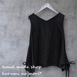 スラブリネン　サイドオープンベスト　M・L