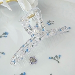 青の風花を映したクリアバンスクリップ｜水面―minamo―シリーズ/ヘアクリップ/ドライフラワー/ブルー/カラミンサ/パール/ヘアバレッタ/小花/押し花/初夏/秋/小花