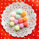 再入荷★レトロポップ★パステルカラー★砂糖菓子のような小花のカボション★12個セット