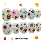 (🚅)(💐)ネイルチップ クリアフラワーネイル ラメクリア クリアホワイト ニュアンスネイル 花 カラフルネイル