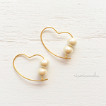 Heart × cotton pearl pierce