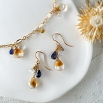 chii-0829様専用ページ✨シトリンが煌めくブレスレット＆ピアスのセット🧡天然石　アイオライト　ブルームーンストーン　水晶　ラブラドライト　11月誕生石　14kgf