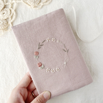 リースのブックカバー/くすみピンク
