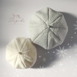 秋冬  ほっこりベレー帽   ブークレー生地　Ladies men's (white/ight　gray) もこもこ プチギフト 