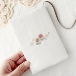 チューリップとお花のブックカバー/生成り