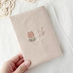 チューリップのブックカバー/ピンクベージュ