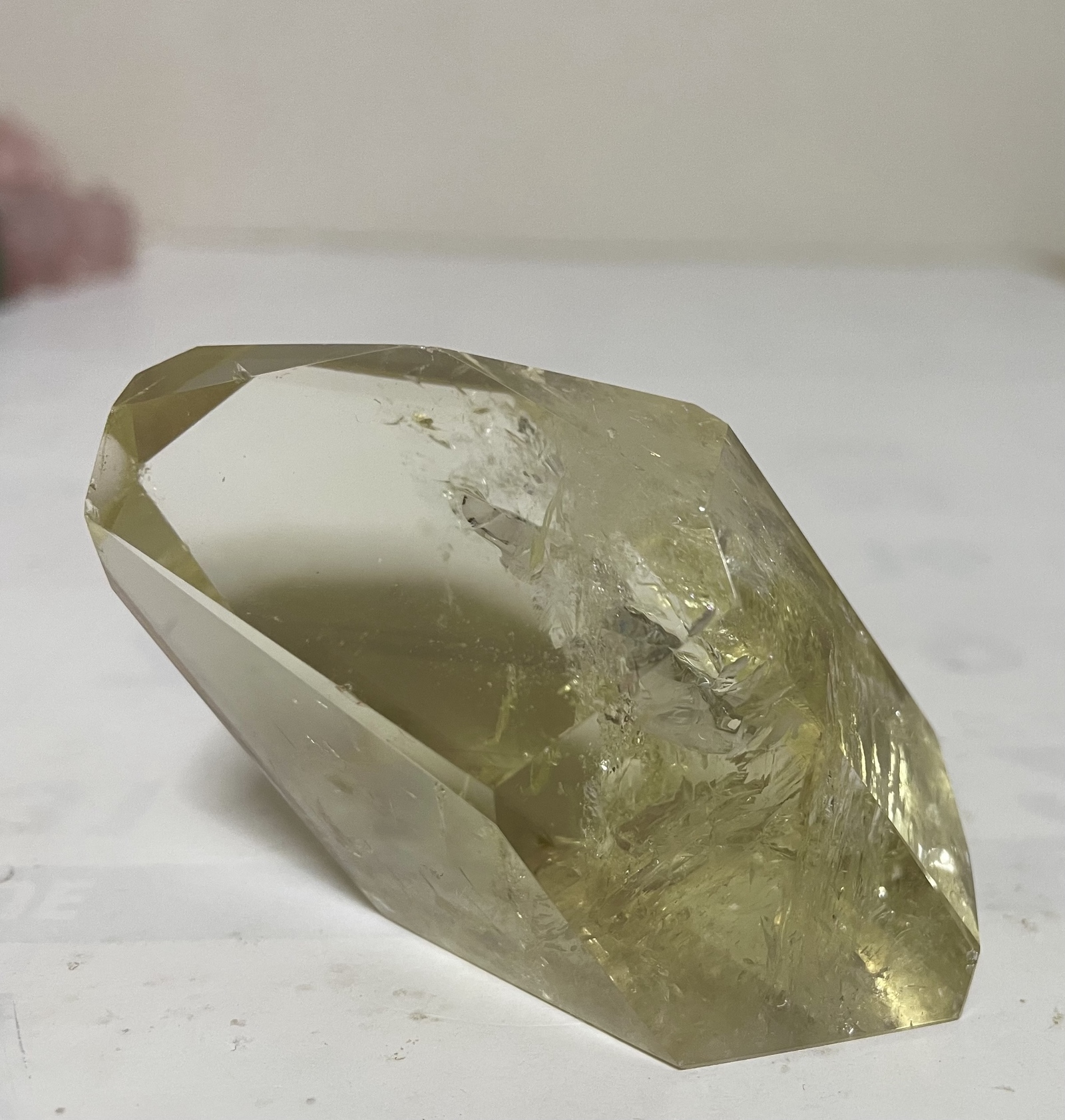 アイリスクォーツ シトリン 005 レモンクォーツ 水晶 虹入 天然石 ブロックカット 置物インテリア パワーストーン 幸運 財運UP