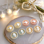 𝕔𝕒𝕞𝕖𝕠 𝕞𝕚𝕟𝕚 ピアス／イヤリング カメオ アンティーク ミントグリーン ペールグリーン