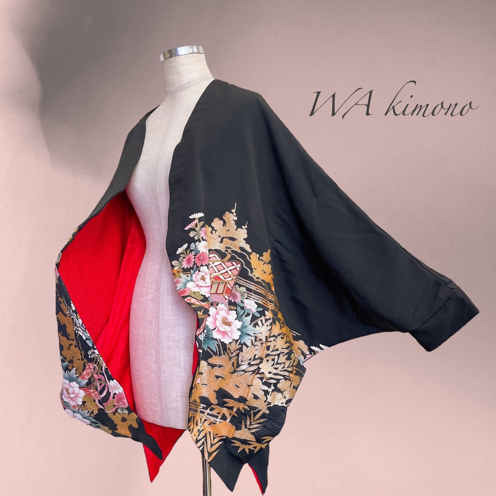 大島 フレアーワンピース 着物リメイク 和装 パーティー お