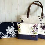 shuuto0713さま専用　STOF&フラワー刺繍のトートバッグ&メッセンジャーバッグ