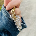 〔お試し価格〕大人かわいい アクセサリーの様なガラスビーズのキーホルダー‧⁺ ⊹˚.クリア*･:.大人シンプル シャラシャラ ストラップ チェコビーズ