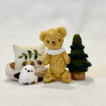 【テディベア】8cm_小さめベア＊シマエナガとクッションのセット【ハンドメイド】