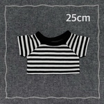 25cmぬいぐるみ用　白黒 ボーダーTシャツ　テディベアなど