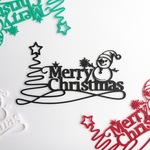 一筆書きの雪だるまとクリスマスツリーのウォールアート｜クリスマス 壁飾り