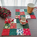 ✨️New✨️【送料無料】🎄クリスマス柄🎅パッチワーク♡ティーマット２枚セット