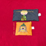 刺繍横長大きめポーチ、刺繍ポーチつきティッシュケース2点　ご注文