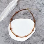 べっ甲ブラウンビーズネックレス 40cm（アジャスター＋5cm）