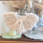 クリスマスにもぴったり！　アイボリー　もふもふもけもけ　シャギーウールケープ