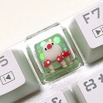 もち文鳥 キーキャップ（きのこ・実りの秋）メカニカルキーボード用（CHERRY MXスイッチ）※受注制作※