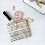 cowerd様専用【再販】✧ 祝福シリーズ ✧ ポーチ インド刺繍 小物入れ 花柄 青いバラ