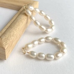 【淡水真珠チャーム】2WAY　2個　14kgf/シルバー925　ハンドメイド素材