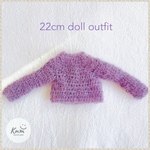 モヘアニット Lavender purple   22cmドールアウトフィット 22cmドール服