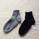 wool short socks  グレー or ブラック