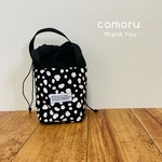 秋冬にぴったり🍁通園通学にも♪【スープジャーケース　スープジャーポーチ　お弁当バッグ　保冷保温】ダルメシアンブラック　