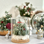 ガラスケース の ミニクリスマスツリー プリザーブドフラワー
