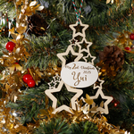 お星さまのミニクリスマスツリー☆名入れ　もみの木　オリジナルスタンド＆ひも付き　クリスマスオーナメント　おまとめ割あり