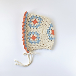 【再販】ベビーボンネット(ブルーオレンジ)🩵🧡/コットン素材/70サイズ