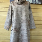 着物リメイク　紬　ロールカラーチュニック