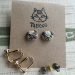 陶器 パグのピアス(イヤリング)